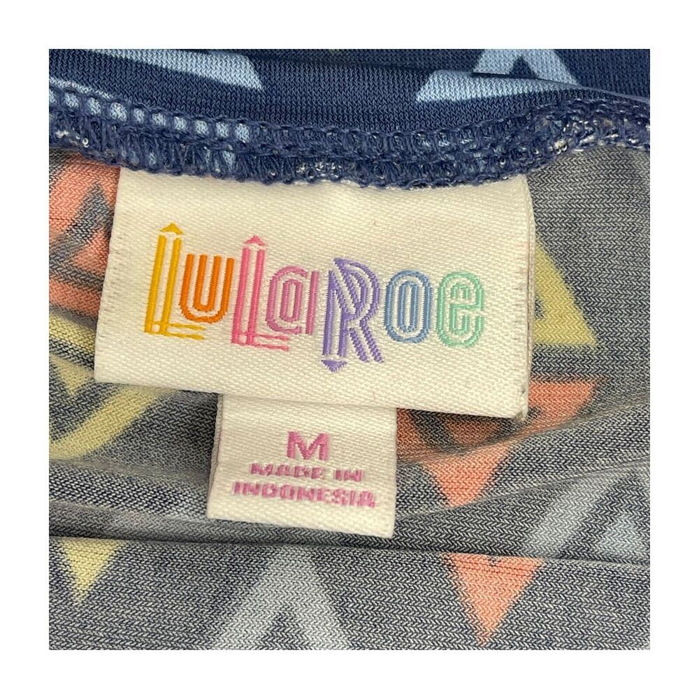 Lularoe Azure A-Line Skirt Women's Medium Multicolor Stretch Geometric Pull On - Picture 3 of 6